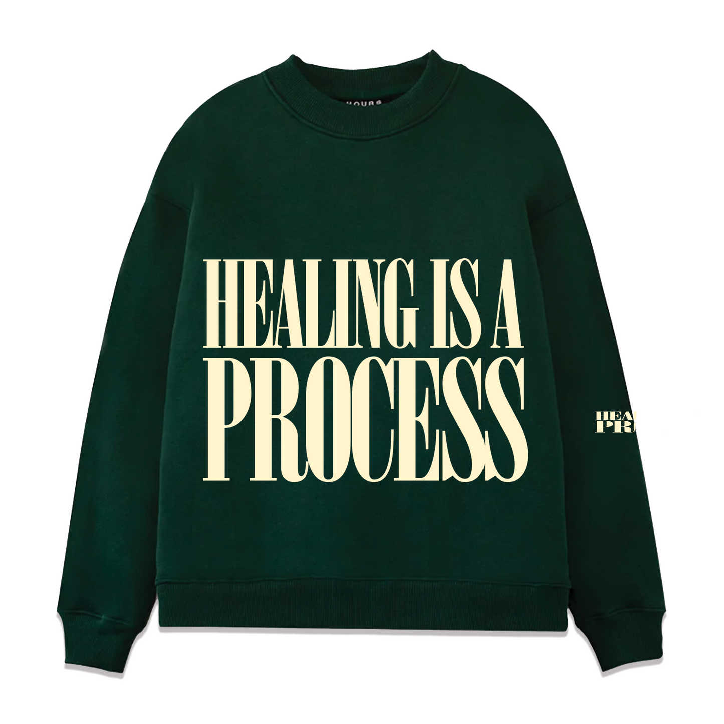 Healing Is A Process LeftEye Green Crew Neck (No Left Eye On Back)