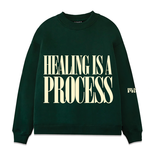 Healing Is A Process LeftEye Green Crew Neck (No Left Eye On Back)