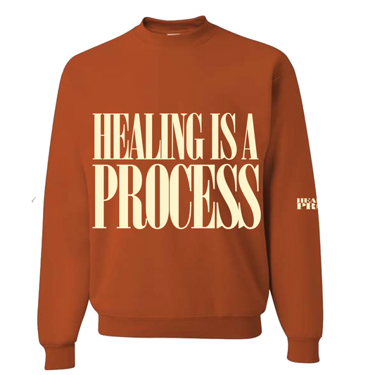 Healing Is A Process Burnt Orange Crew Neck (No Left Eye)